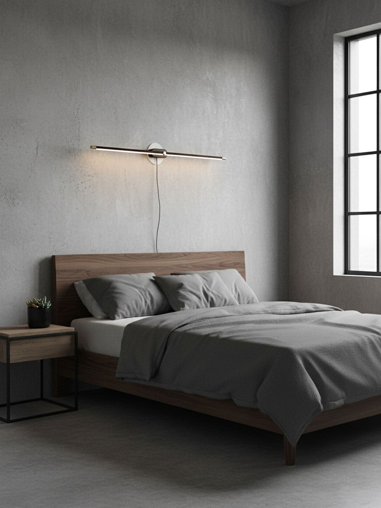 Minimalist Linear Plug-in Wall Lamp
