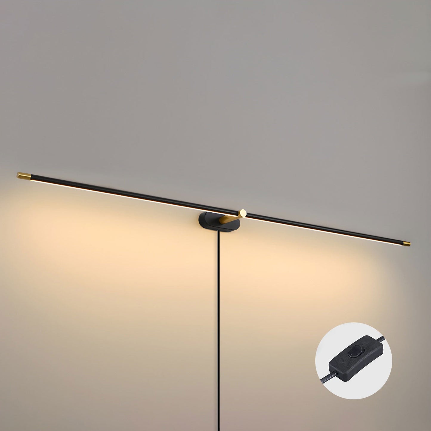 Minimalist Linear Plug-in Wall Lamp