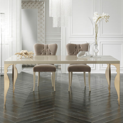 Modern 24 Carat Gold Plated Italian Rectangular Dining Table