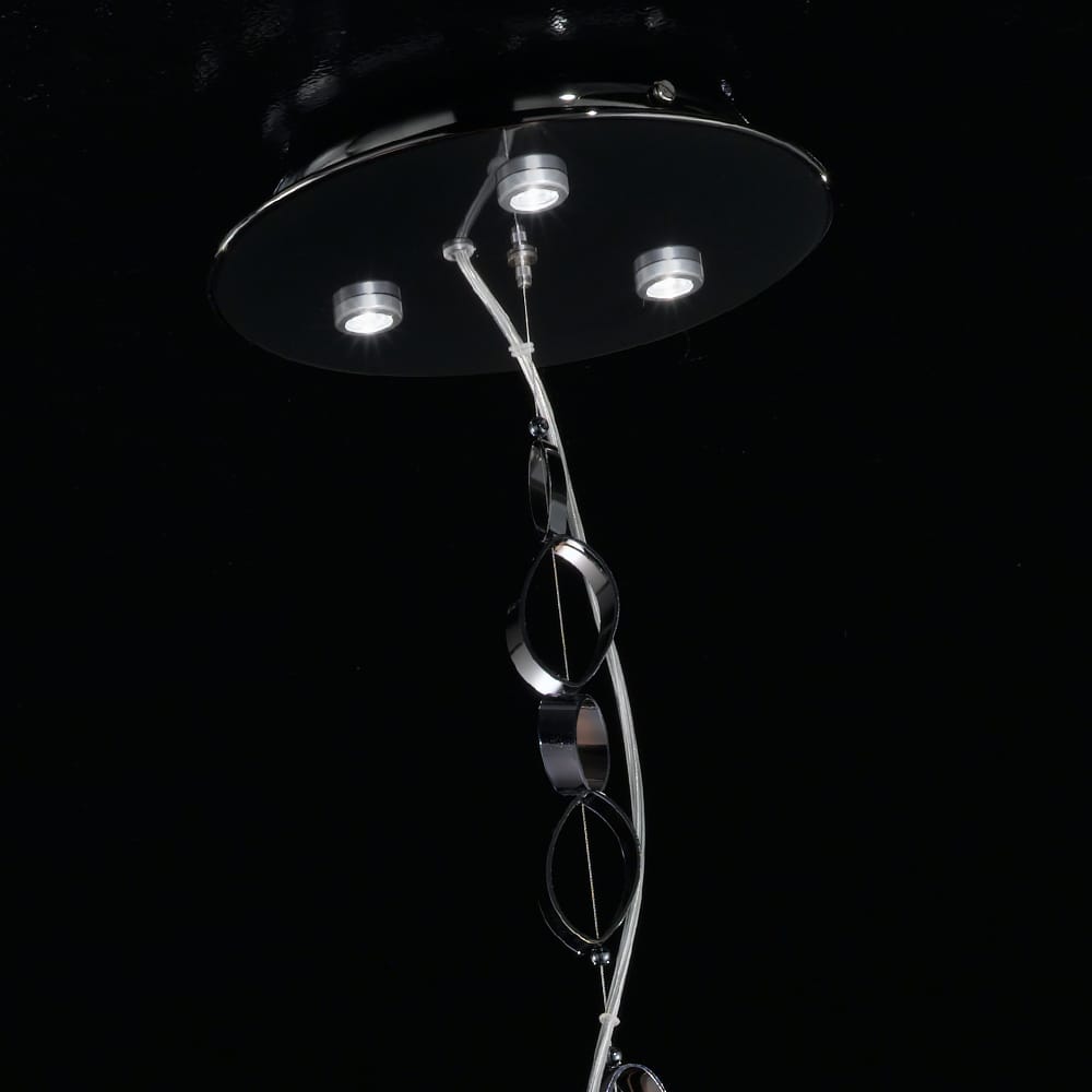 Modern Black Aubergine Crystal Ceiling Light