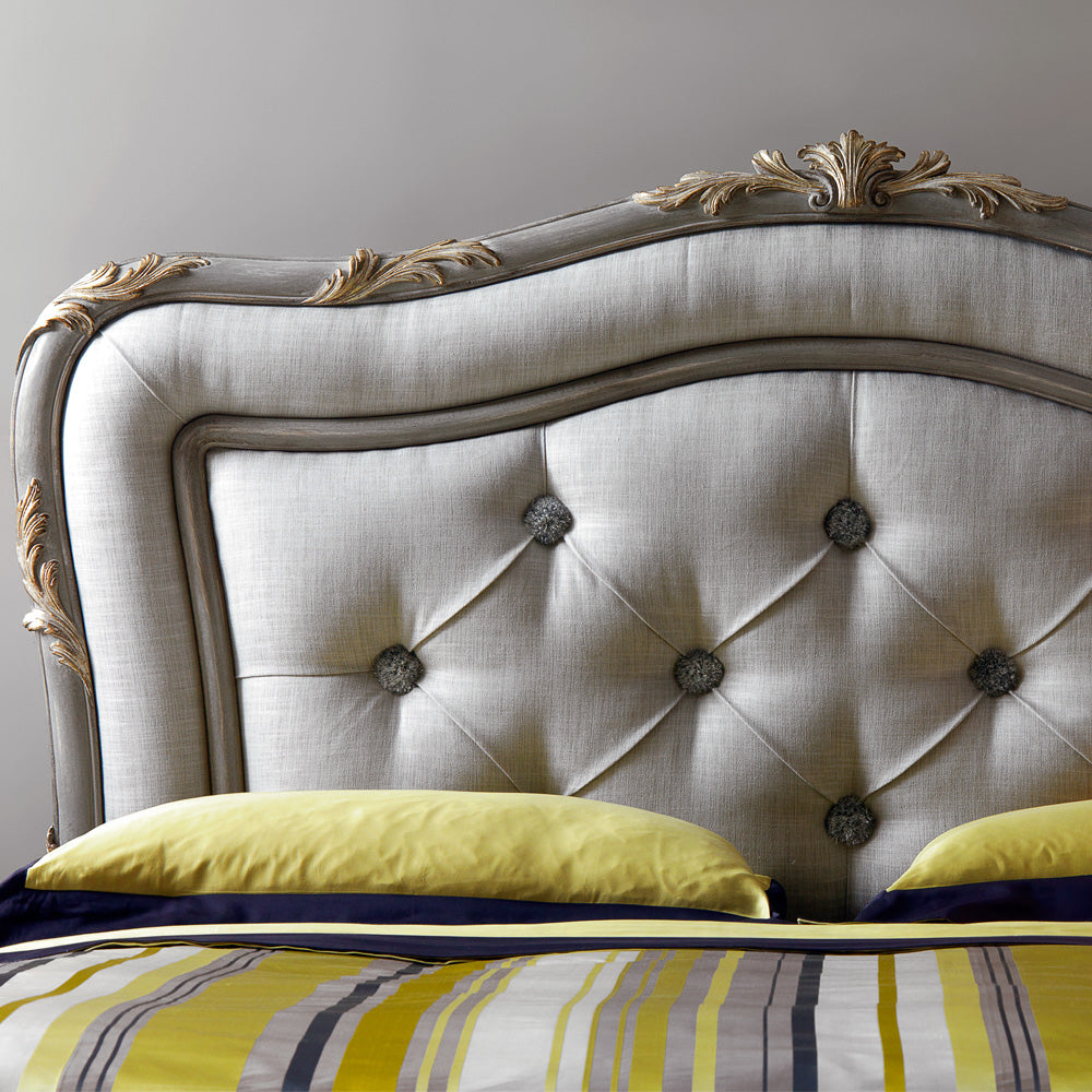 Modern Classic Italian Designer Button Upholstered Bed