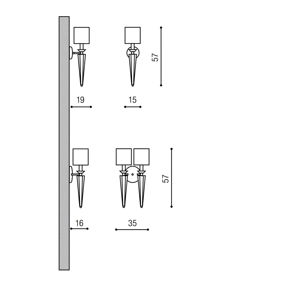 Modern Designer Crystal Double Wall Light