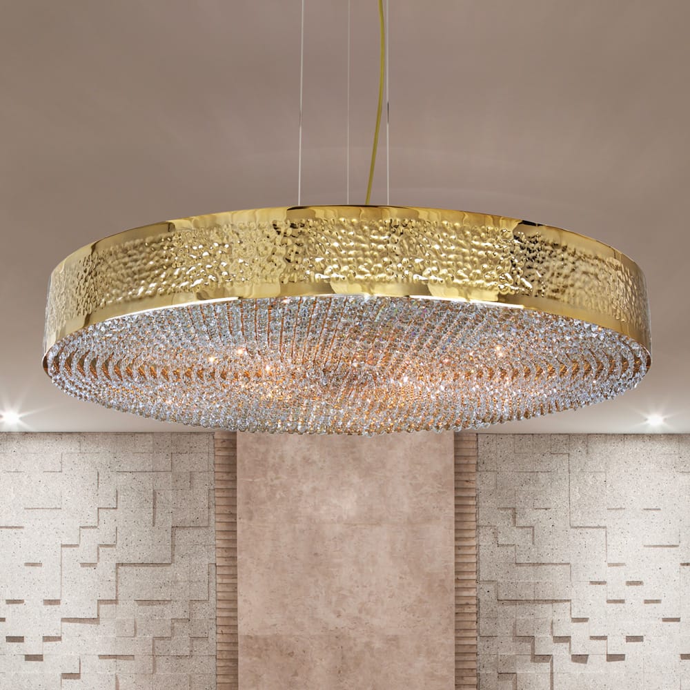 Modern Gold Plated Designer Crystal Chandelier