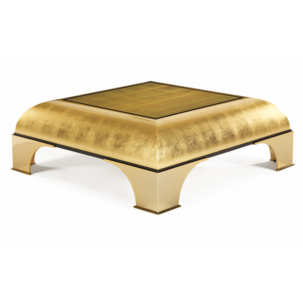 Modern High End Gold Leaf Square Coffee Table