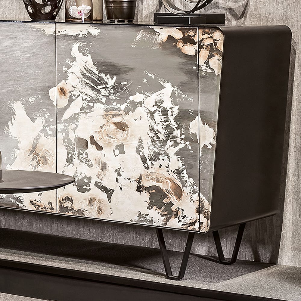 Modern Italian Decorated Bronze Sideboard