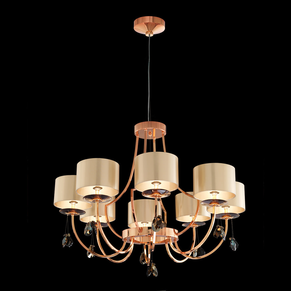 Modern Italian Designer Bronze Crystal Chandelier