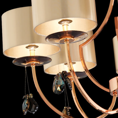 Modern Italian Designer Bronze Crystal Chandelier