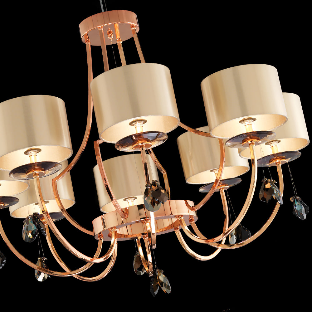 Modern Italian Designer Bronze Crystal Chandelier