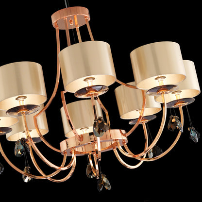 Modern Italian Designer Bronze Crystal Chandelier