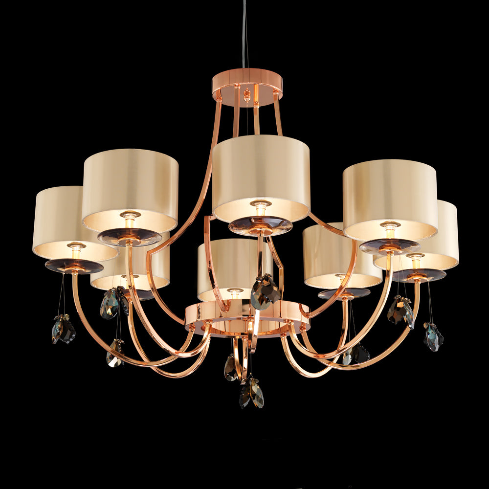 Modern Italian Designer Bronze Crystal Chandelier