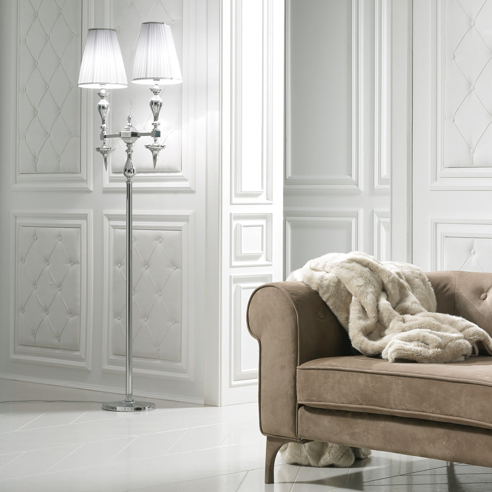 Modern Italian Designer Chrome Floor Lamp