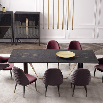 Modern Italian Designer Luxury Veneered Dining Table Set