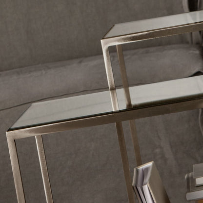 Modern Italian Designer Nest Of Mirrored Side Tables