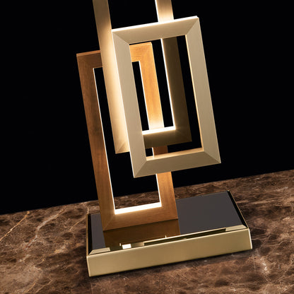 Modern Italian Geometric Designer Table Lamp With Shade