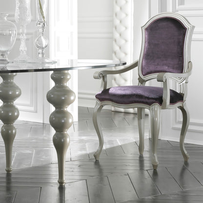 Modern Italian Glass Oval Designer Dining Table