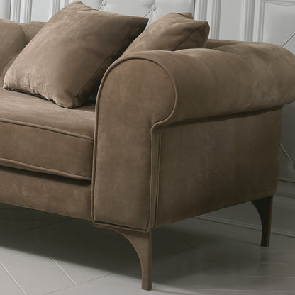 Modern Italian Nubuck Leather Designer Sofa