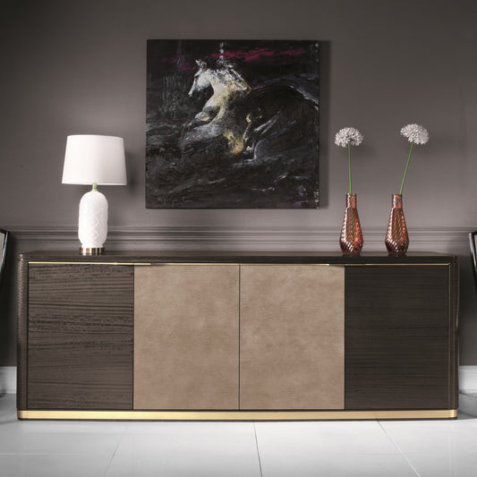 Modern Leather Front Sideboard