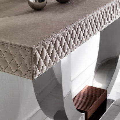 Modern Nubuck Leather Console Table