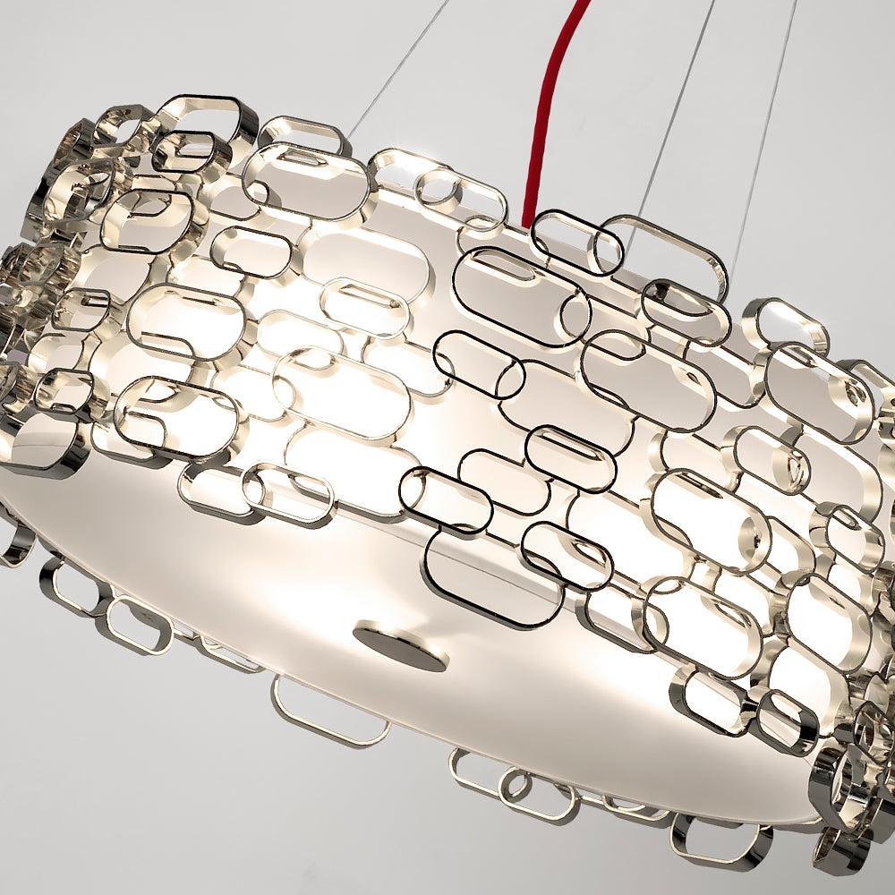 Modern Silver Geometric Ceiling Light