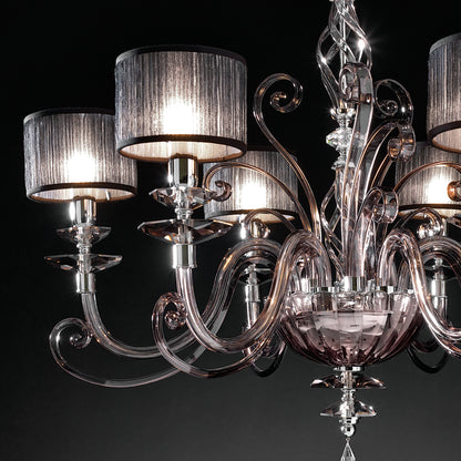 Modern Smoked Glass Chandelier