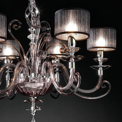 Modern Smoked Glass Chandelier