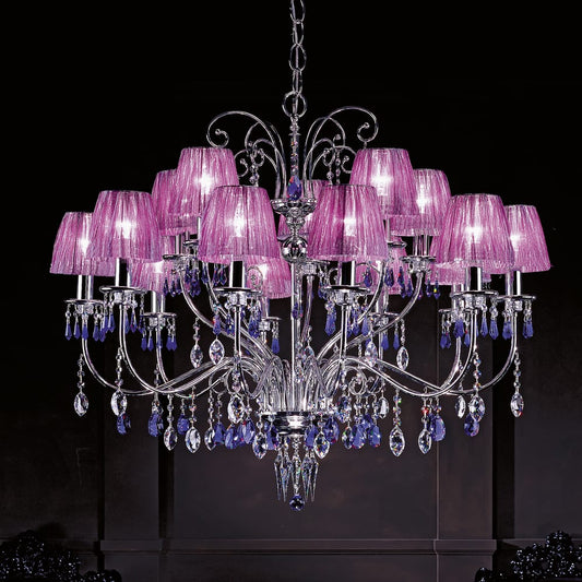 Modern Crystal Violet Chandelier