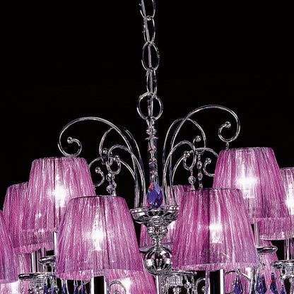 Modern Crystal Violet Chandelier