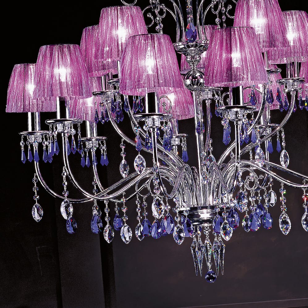 Modern Crystal Violet Chandelier