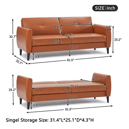 Modern Folding Armchair Futon Sofa Bed with Storage Box