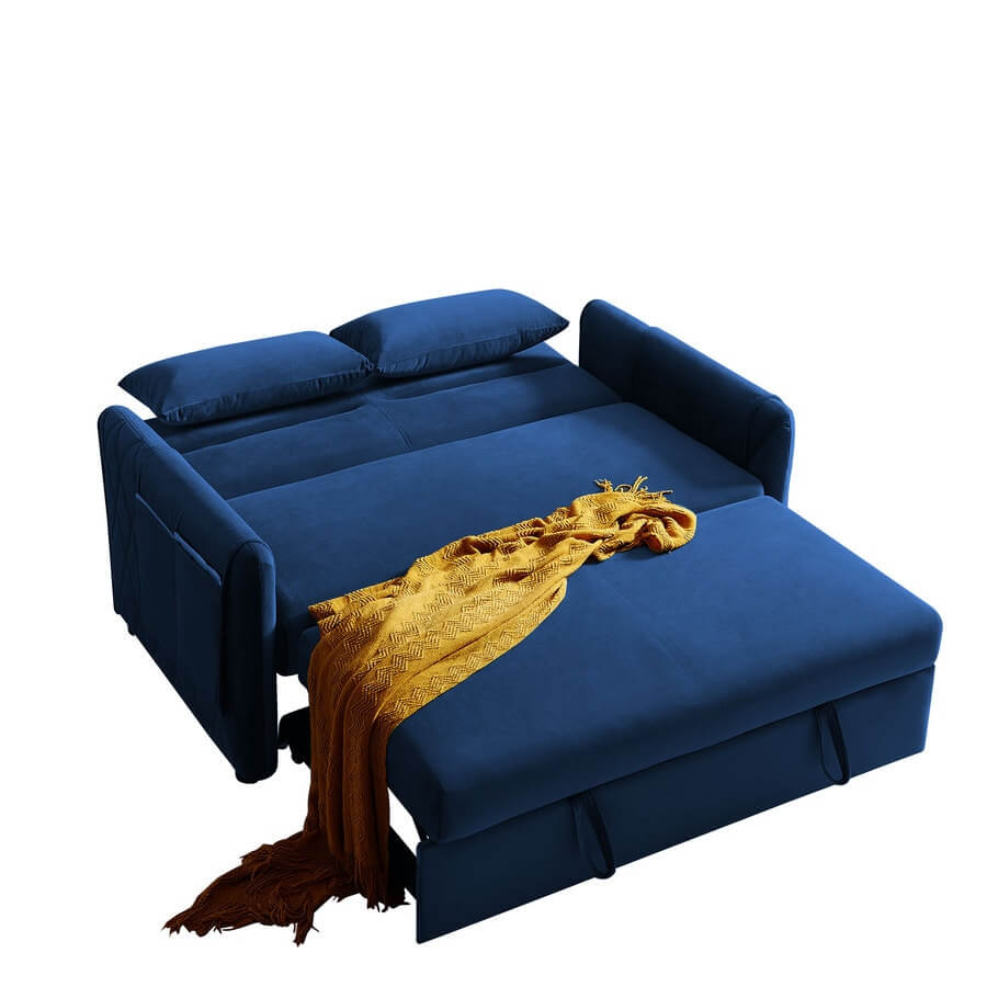 59.9" Modern Convertible Velvet Loveseat Sofa with Adjustable Backrest