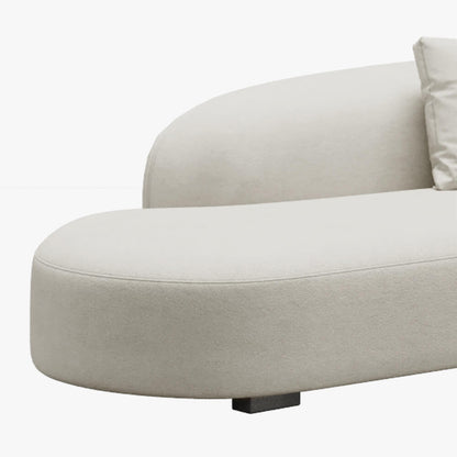 Modern Curved Beige 5-Seater Floor Sofa