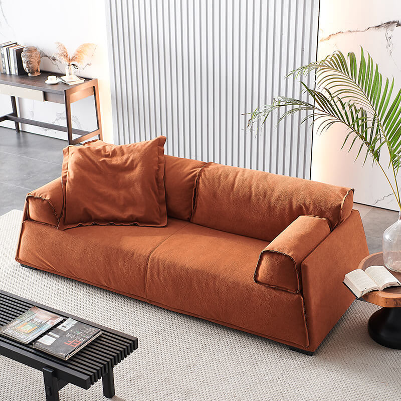 Modern Minimalist Puff Daybed Sofa - Brown