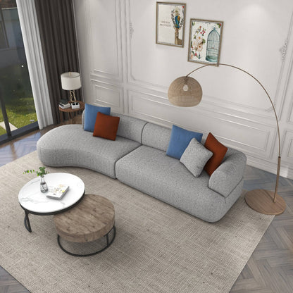 Modern Modular Three-seat Sofa with Left Armrest