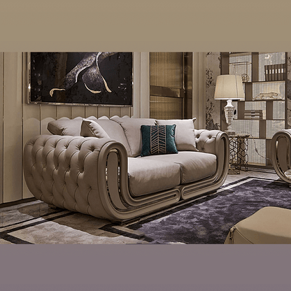 Modern U-Shaped Fabric Tufted Sofa