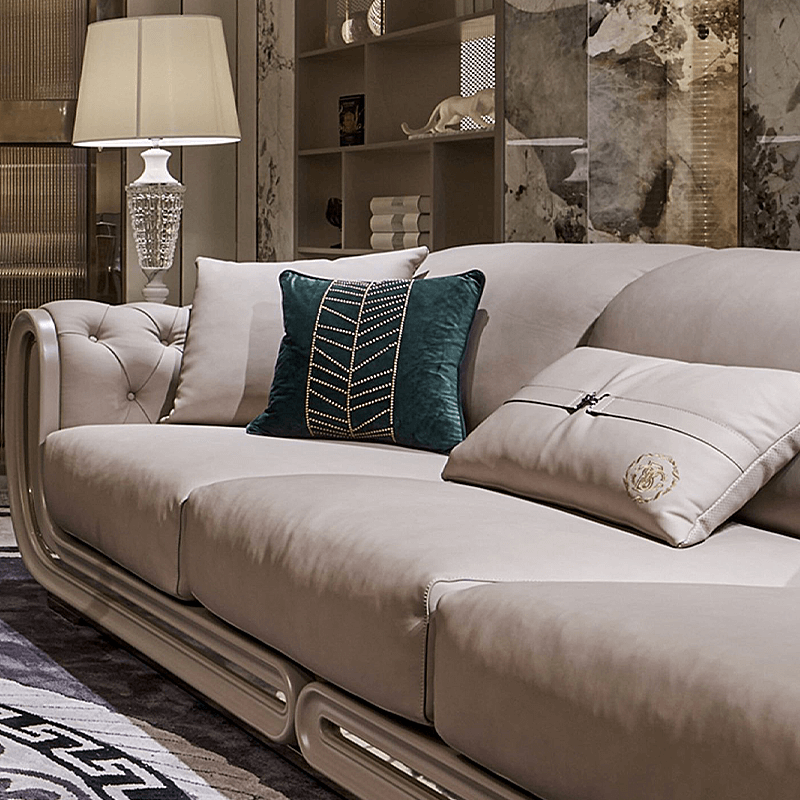 Modern U-Shaped Fabric Tufted Sofa