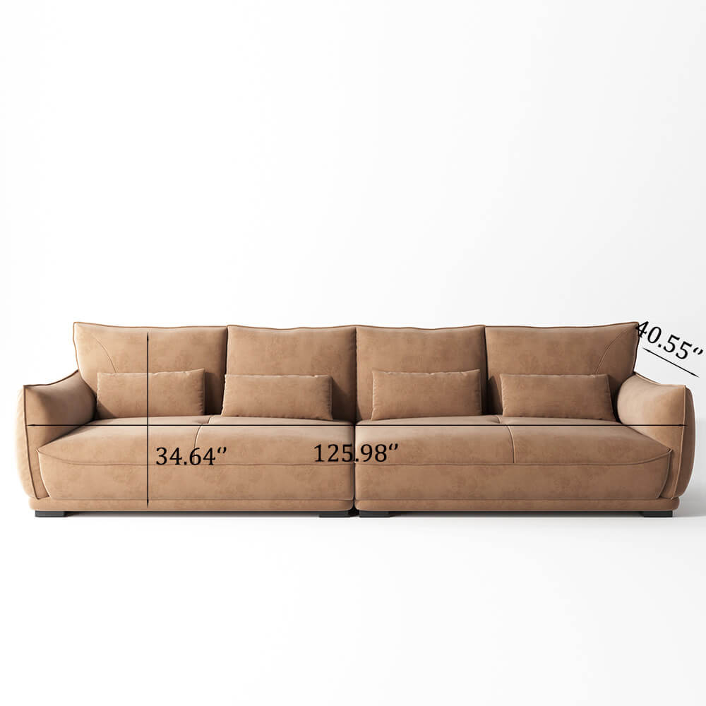 Modern Velvet Cloth Section Sofa with Arms