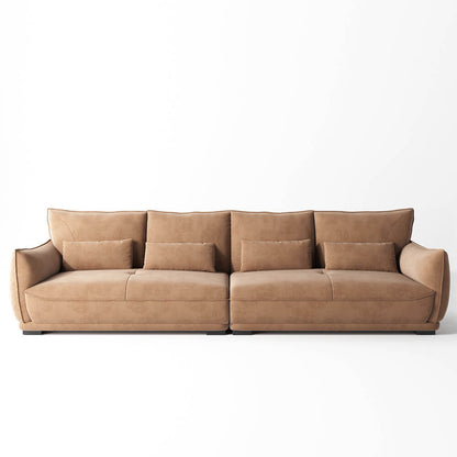 Modern Velvet Cloth Section Sofa with Arms