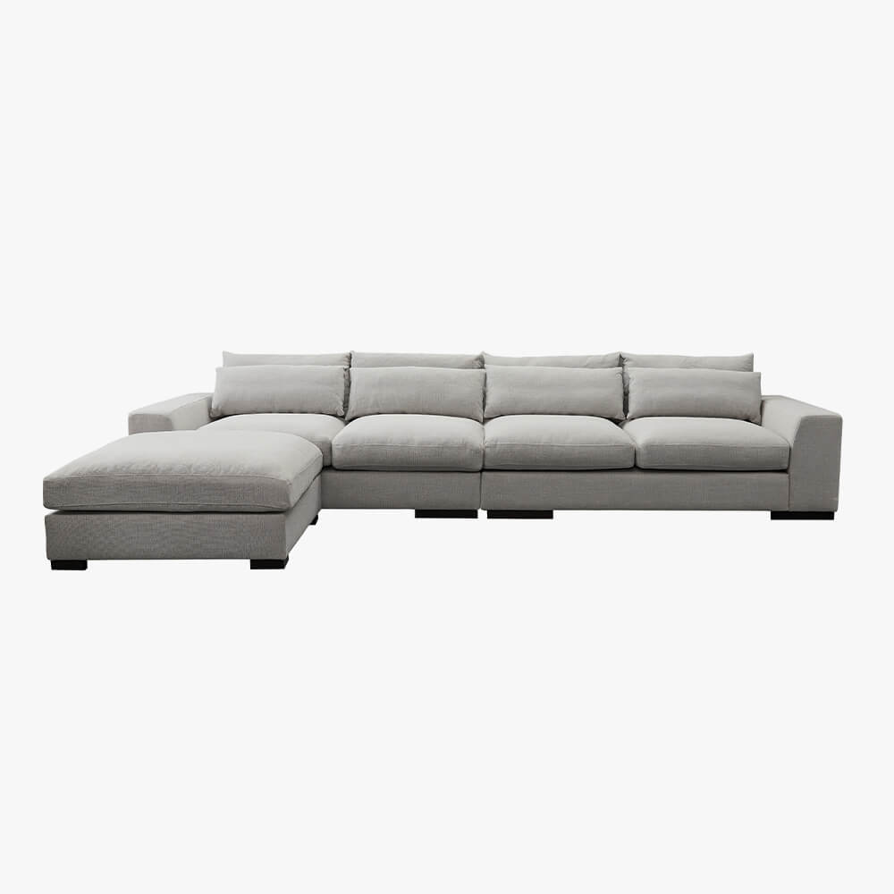 Modern Wide Reversible Corner Sofa with Ottoman