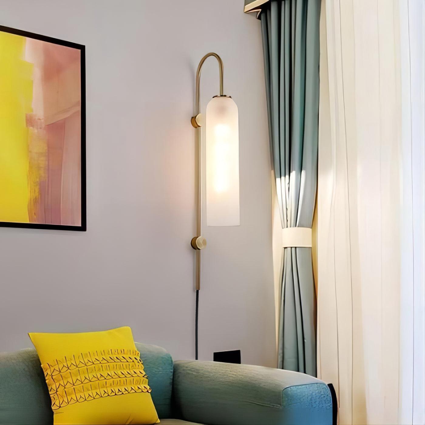 Modern Glass Plug-In Sconce Wall Lamp