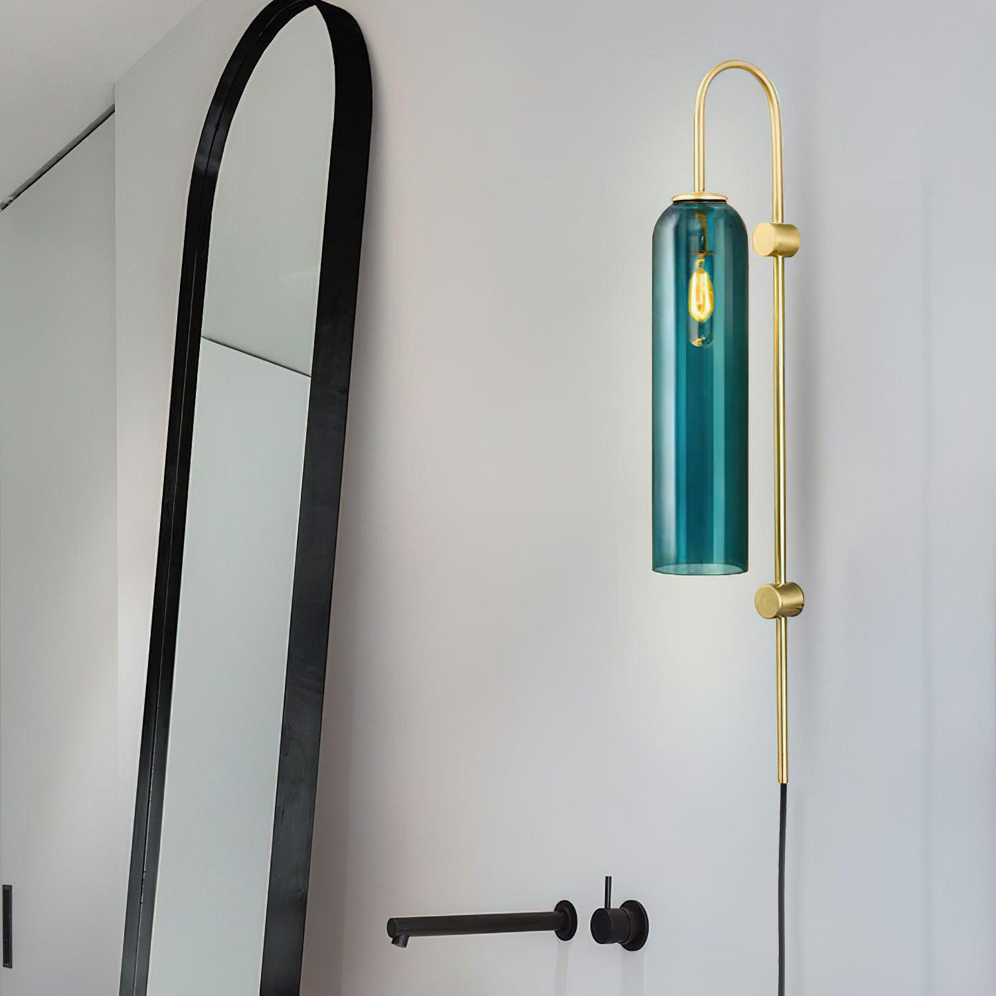 Modern Glass Plug-In Sconce Wall Lamp