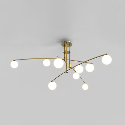 Modern Long Arm Candelabrum Chandelier