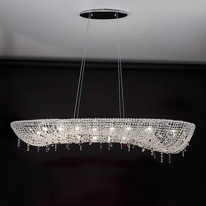 Modern Round Crystal Crown Chandelier