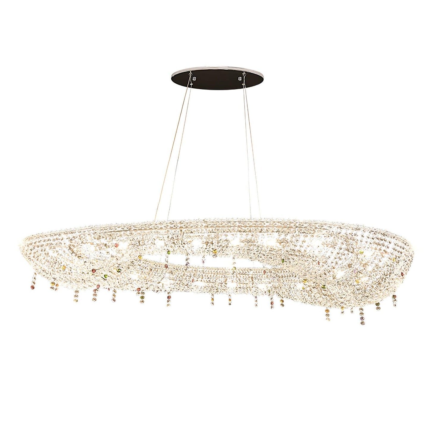 Modern Round Crystal Crown Chandelier