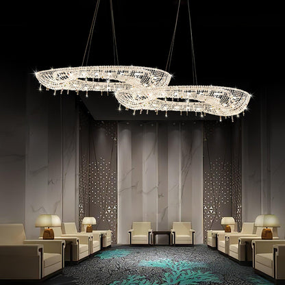 Modern Round Crystal Crown Chandelier