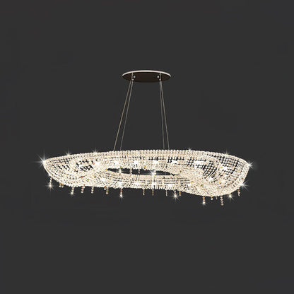 Modern Round Crystal Crown Chandelier