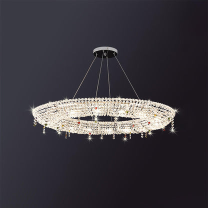 Modern Round Crystal Crown Chandelier