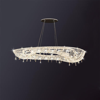 Modern Round Crystal Crown Chandelier