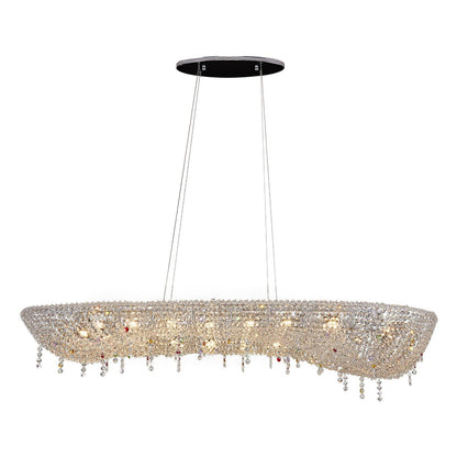 Modern Round Crystal Crown Chandelier