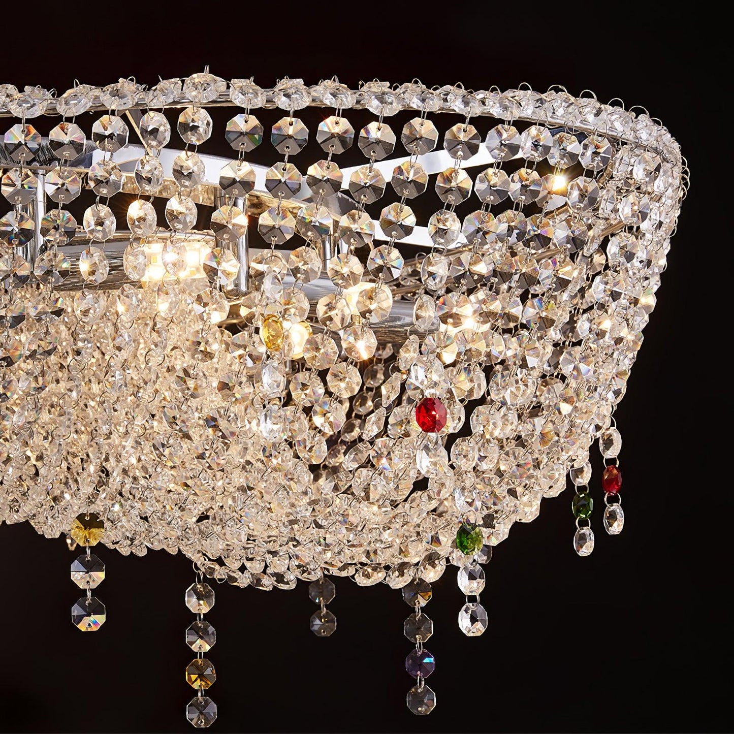 Modern Round Crystal Crown Chandelier