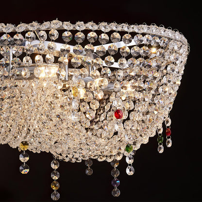 Modern Round Crystal Crown Chandelier